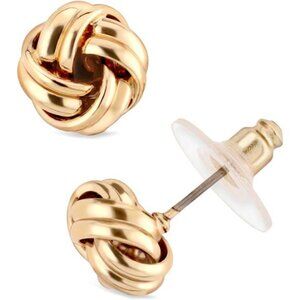 Womens Gold Knot Stud Earrings Pierced Minimalist Jewelry One Size Fashion Jewel